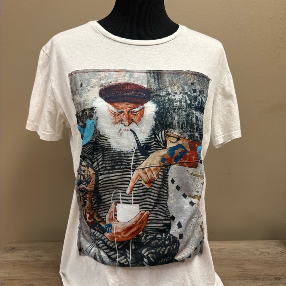 Graphic Sailor Illustration White Tee